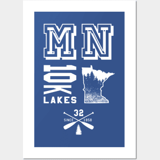 Minnesota MN Land of 10,000 Lakes Posters and Art